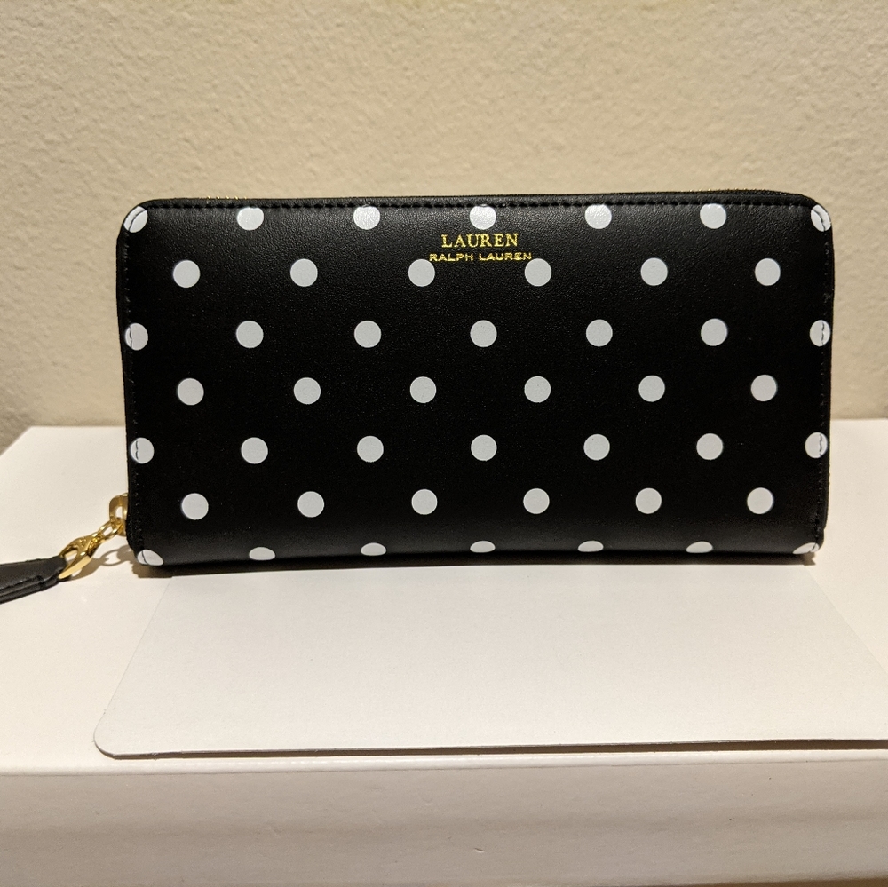 Lauren by Ralph Lauren Dryden Leather Zip Around Wallet NWT